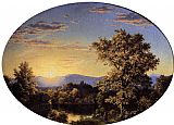 Frederic Edwin Church Twilight among the Mountains painting